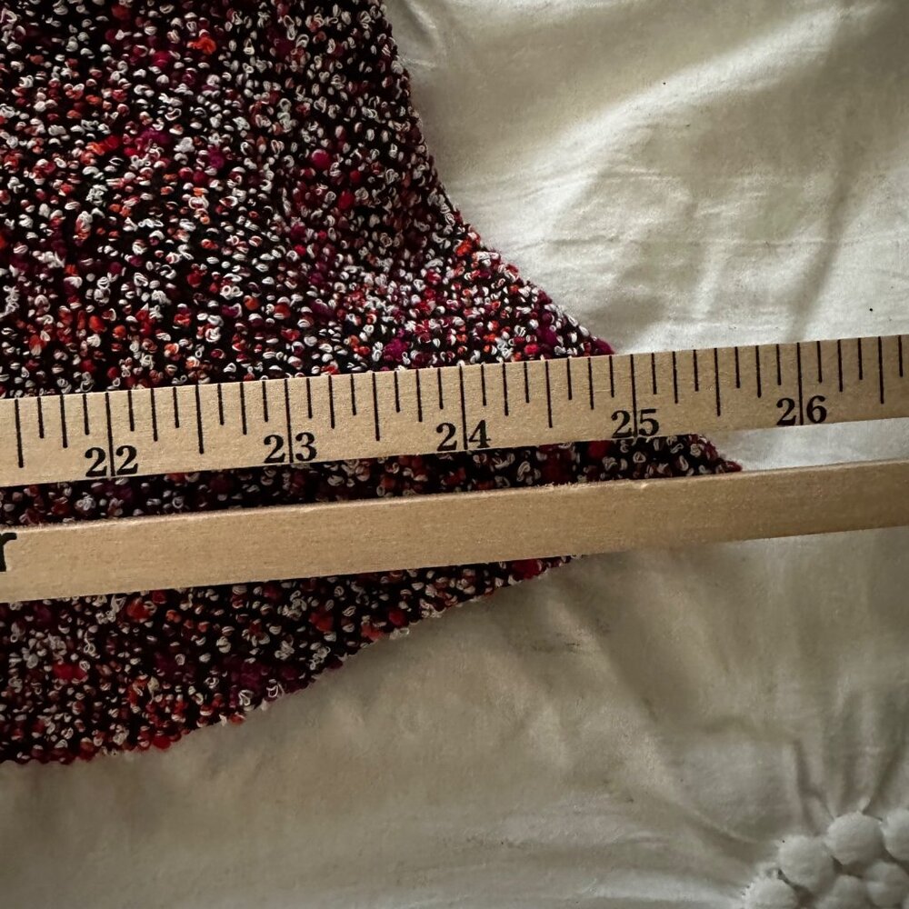 Loft Multicolor Tweed Fully Lined Skirt Flare Flounce Red Orange Fall SZ 6 NWOT - Picture 6 of 8